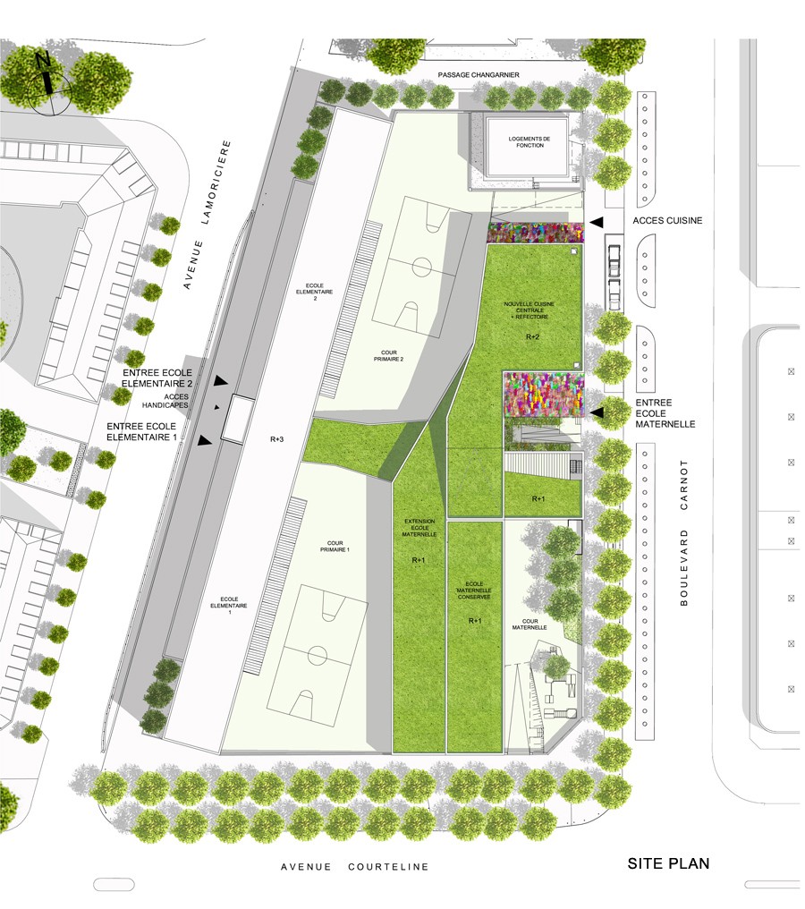 site plan MARIN TROTTIN (GROUPE SCOLAIRE LAMORCIERE, Paris)
