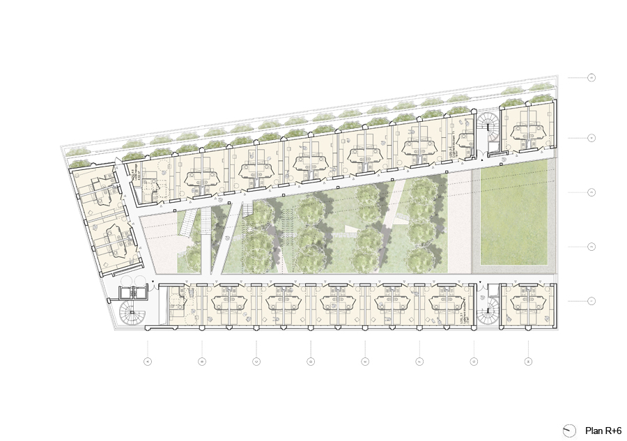 Plan R+6 : Résidence universitaire Plan R+6 : Résidence universitaire