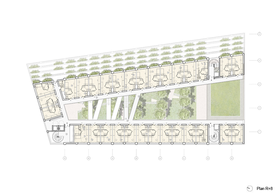 Plan R+8 : Résidence universitaire Plan R+8 : Résidence universitaire